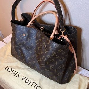 Lois Vuitton Montaigne  Brown Monogram Canvas Shoulder Bag Vuitton Montaigne